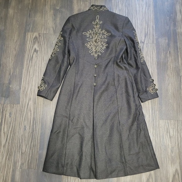 Double D Ranch Embroidered Long Sleeve Duster Coat Size 4 Western Button Pockets - Picture 3 of 7